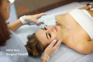 Woman having Hi-Fu to reduce wrinkles King's Heath.