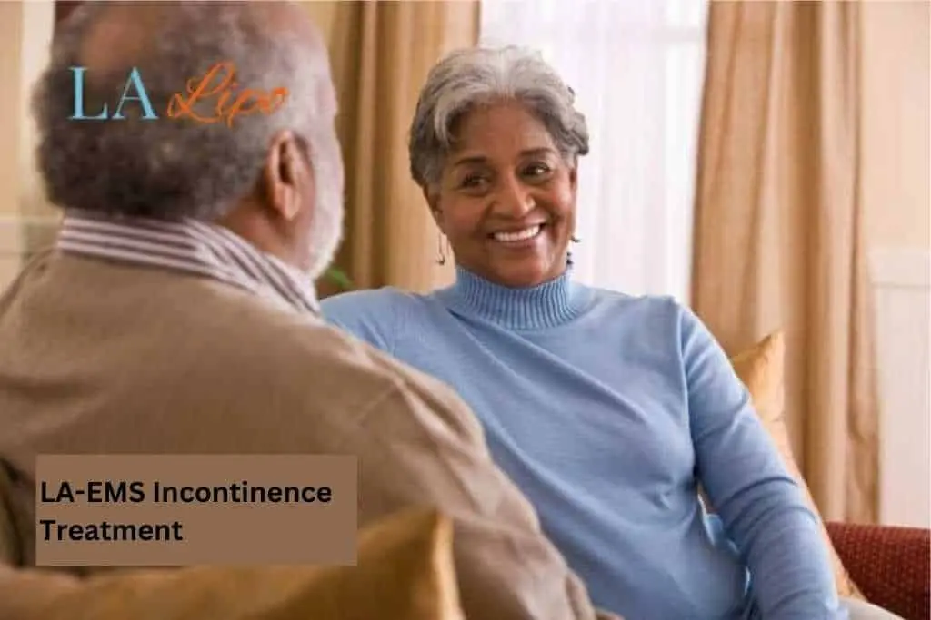 Couple sat smiling at each other - LA-EMS treatment King's Heath