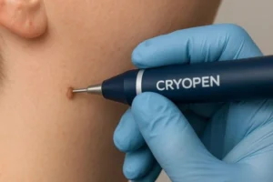 Person receiving skin tag removal King's Heath